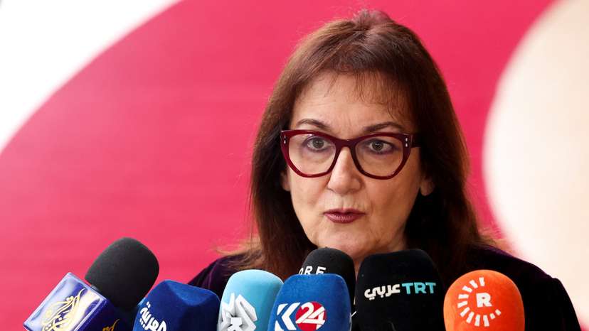 European Commissioner for Mediterranean Dubravka Suica speaks to the media in Brussels