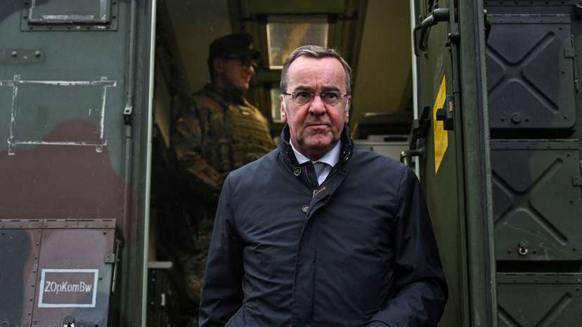 FILE PHOTO: German Defence Minister Boris Pistorius visits the German army’s communications center responsible for cybersecurity in Mayen