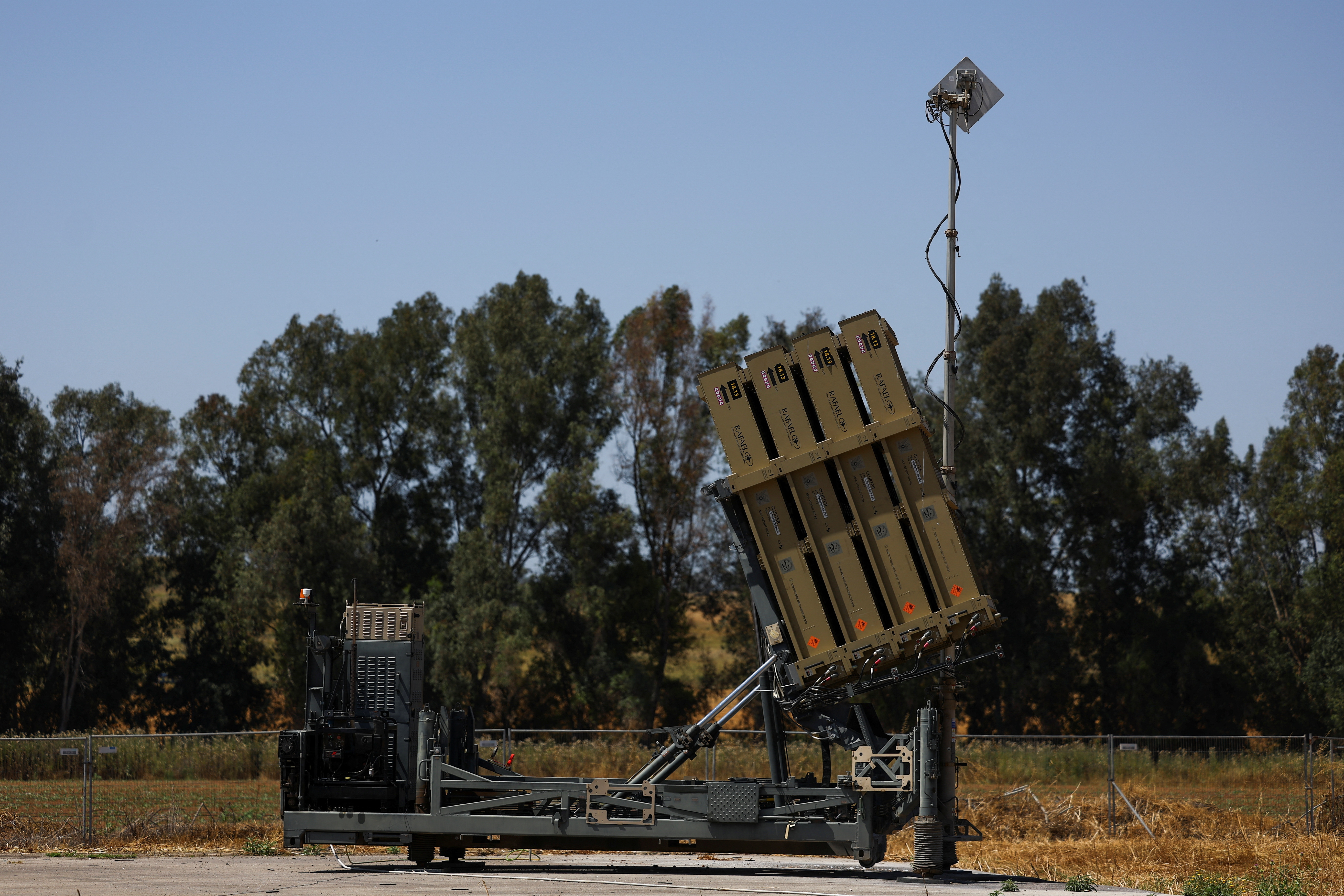FILE PHOTO: A view of an Iron Dome anti-missile battery, near Ashkelon