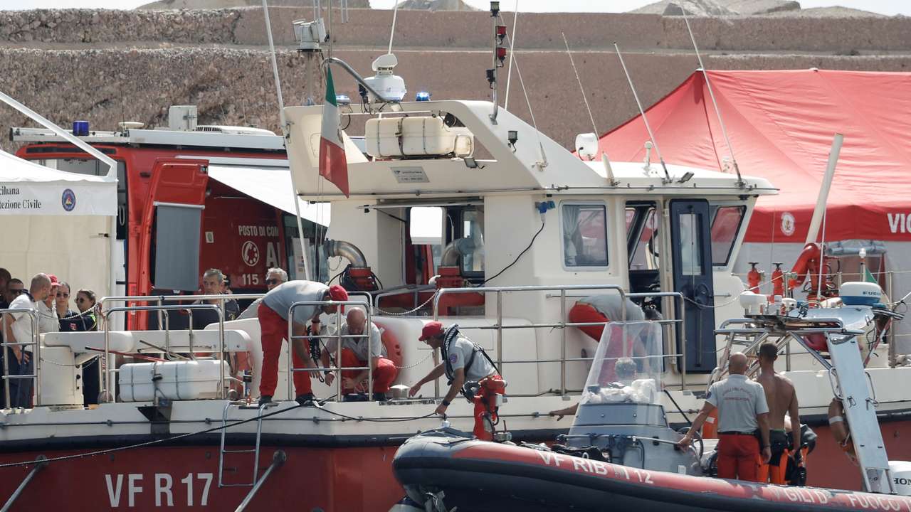 Rescue operations continue after a luxury yacht sank off Sicily