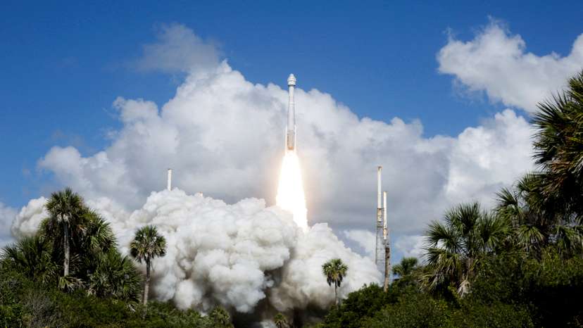 FILE PHOTO: A United Launch Alliance Atlas V rocket carrying two astronauts aboard Boeing's Starliner-1 Crew Flight Test (CFT) on Boeing's Starliner spacecraft, is launched, Cape Canaveral