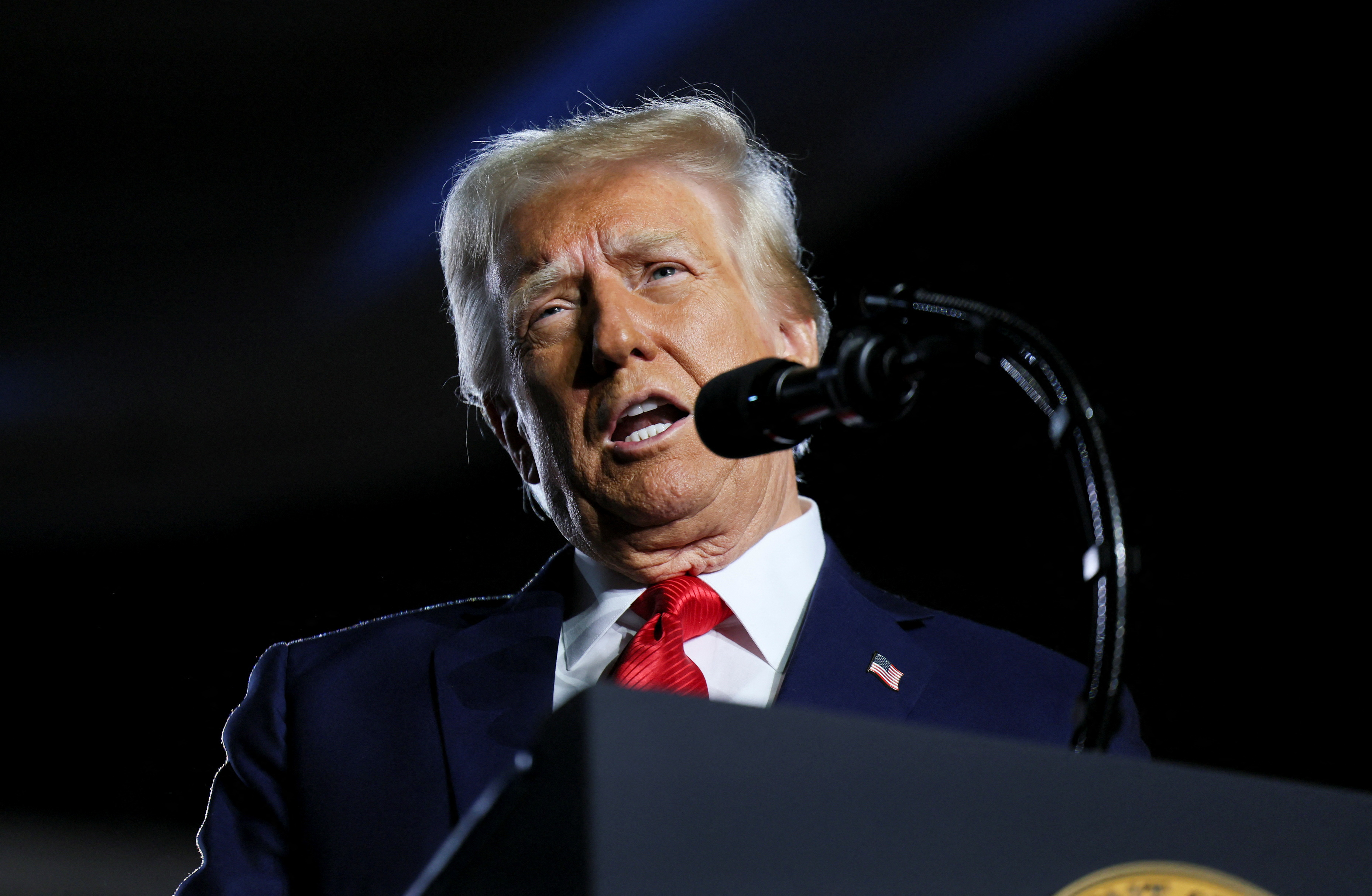 U.S. President Trump attends an event about the economy, in Las Vegas