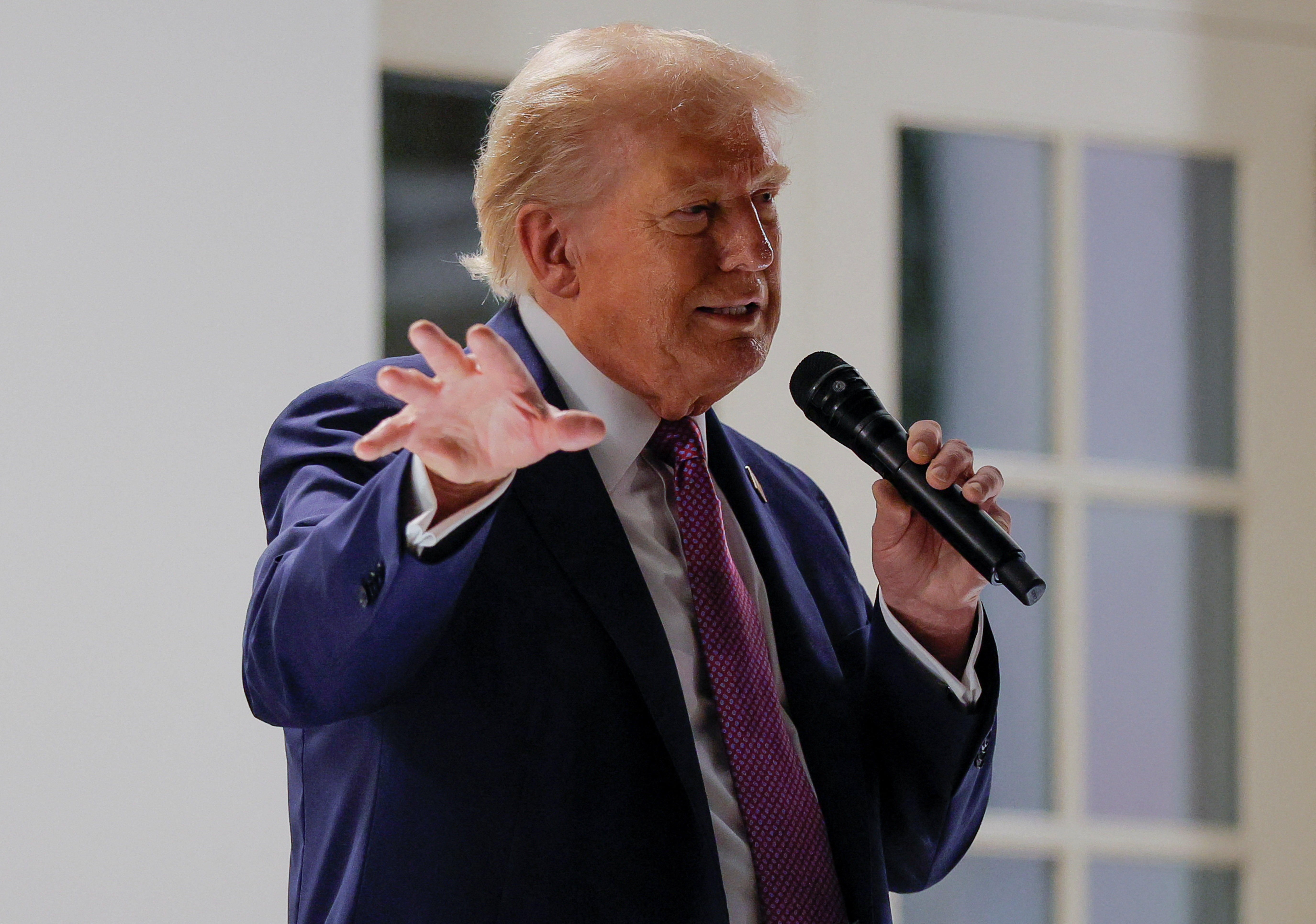 U.S. President Donald Trump holds a dinner in the newly renovated Rose Garden patio, at the White House in Washington
