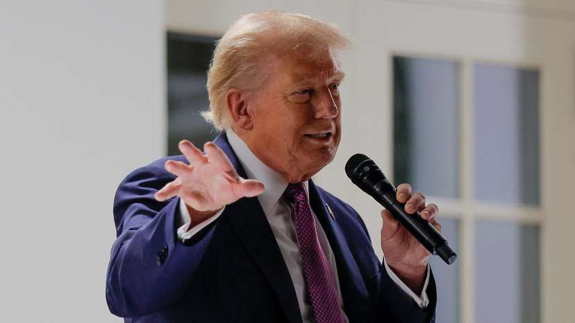 U.S. President Donald Trump holds a dinner in the newly renovated Rose Garden patio, at the White House in Washington