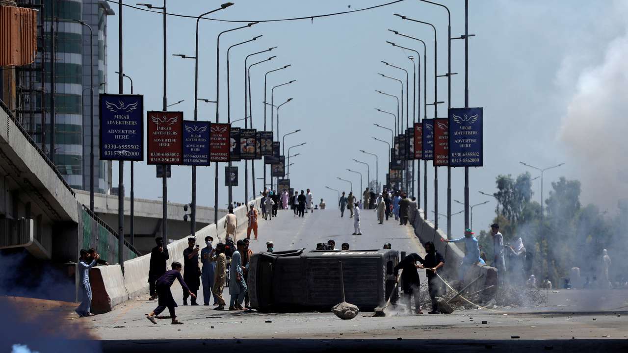 Protests against Pakistan's former PM Khan's arrest, in Peshawar