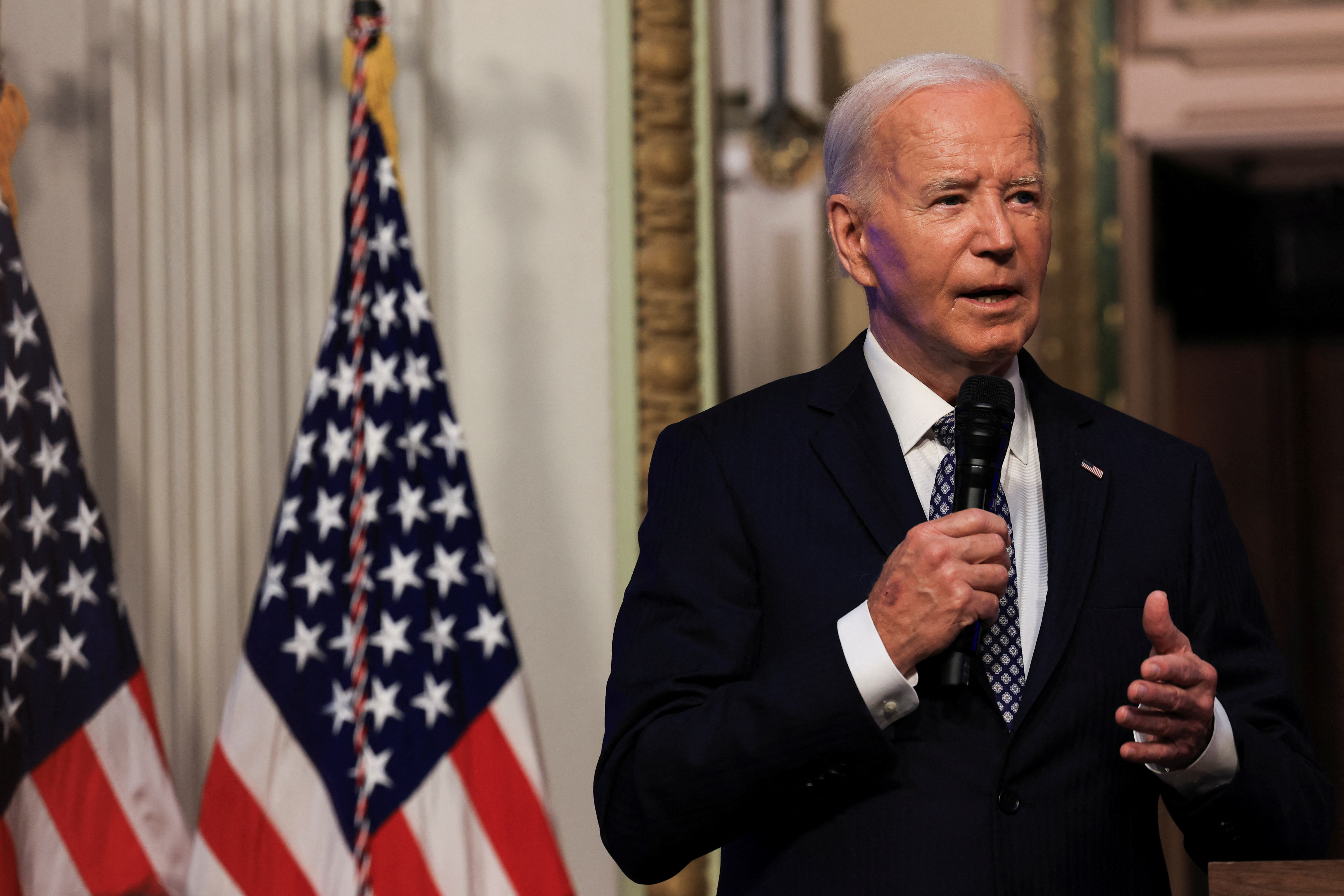 U.S. President Joe Biden attends the White House Creator Economy Conference in Washington