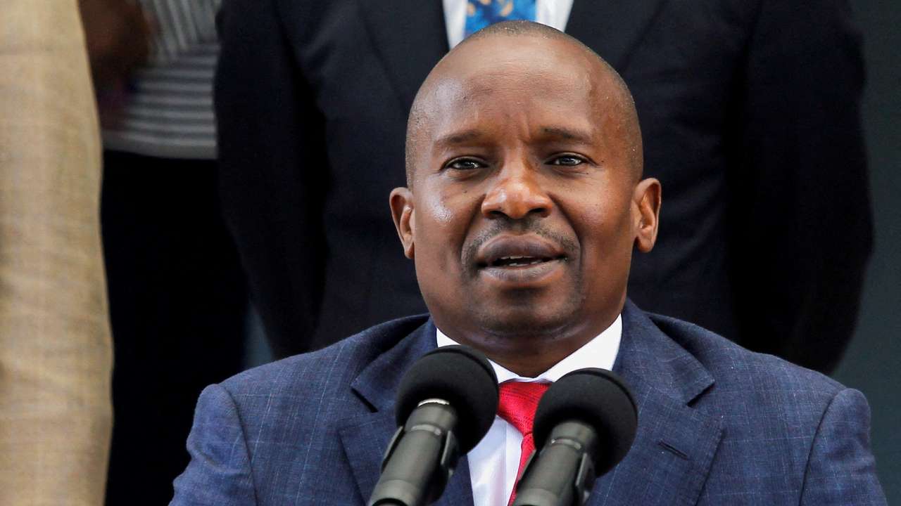 FILE PHOTO: Kenya's Cabinet Secretary of the Ministry of Interior and National Administration Kithure Kindiki addresses a press conference in Nairobi