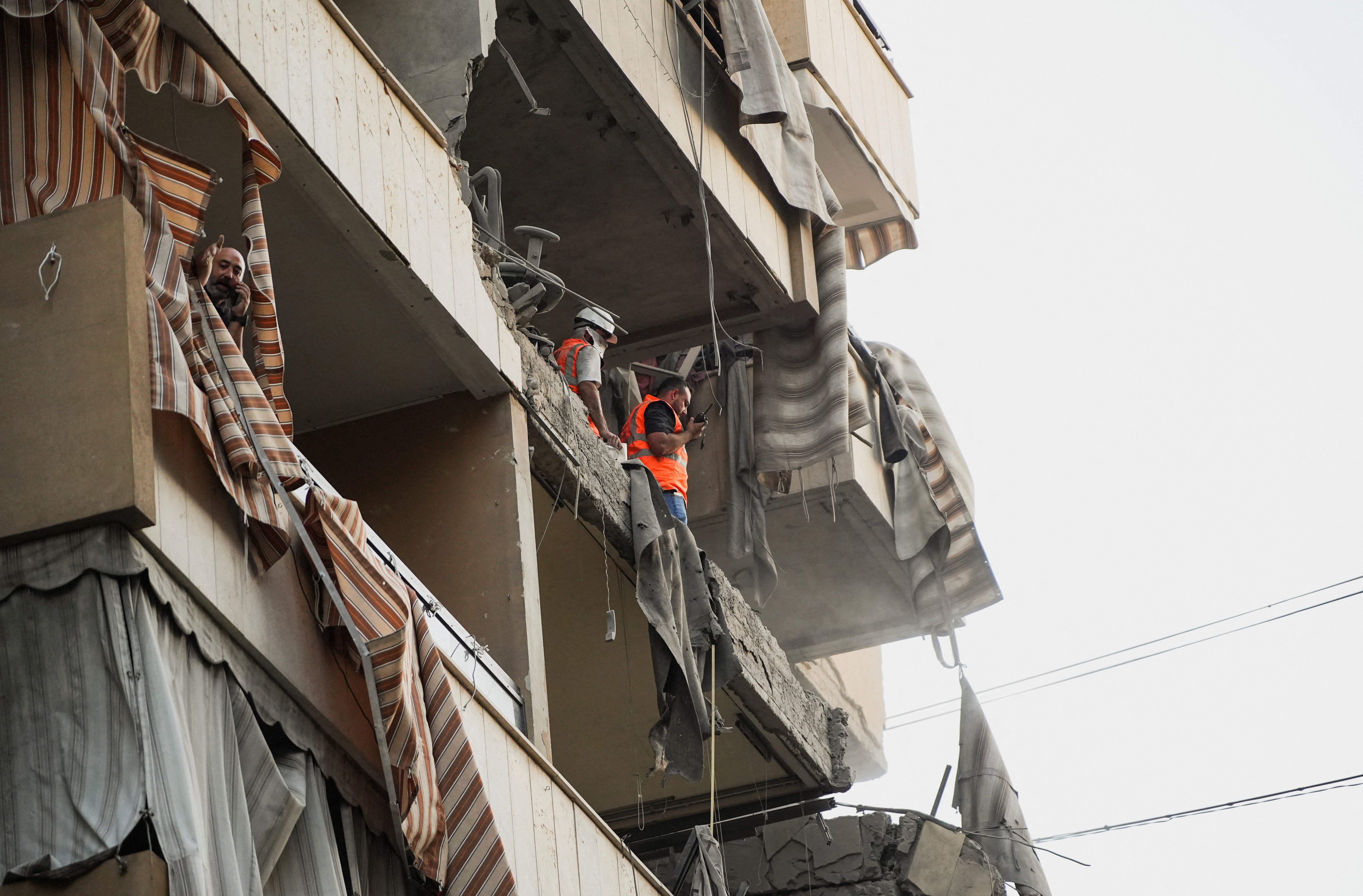Aftermath of Israeli military strike in Beirut's southern suburbs