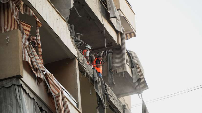 Aftermath of Israeli military strike in Beirut's southern suburbs