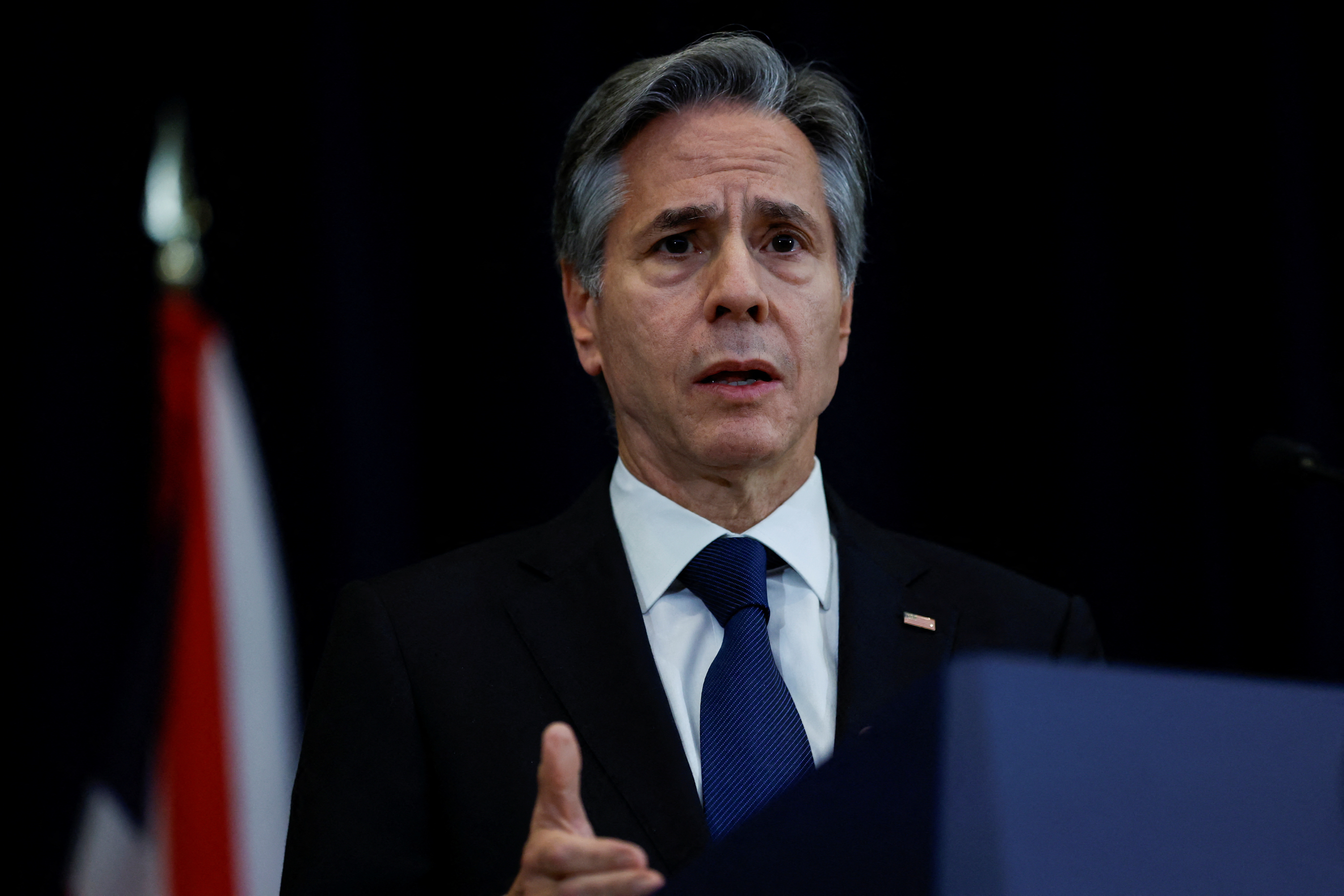 U.S. Secretary of State Blinken holds press conference with British Foreign Secretary Cameron at the State Department in Washington
