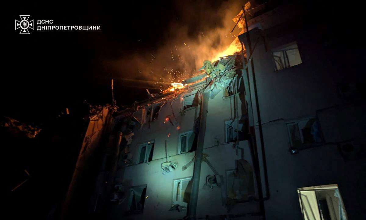 Aftermath of a Russian missile strike in Kryvyi Rih