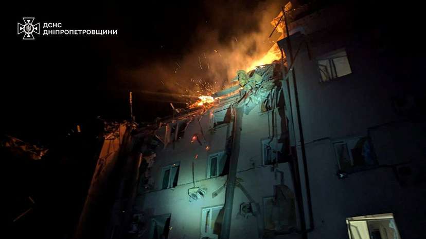 Aftermath of a Russian missile strike in Kryvyi Rih