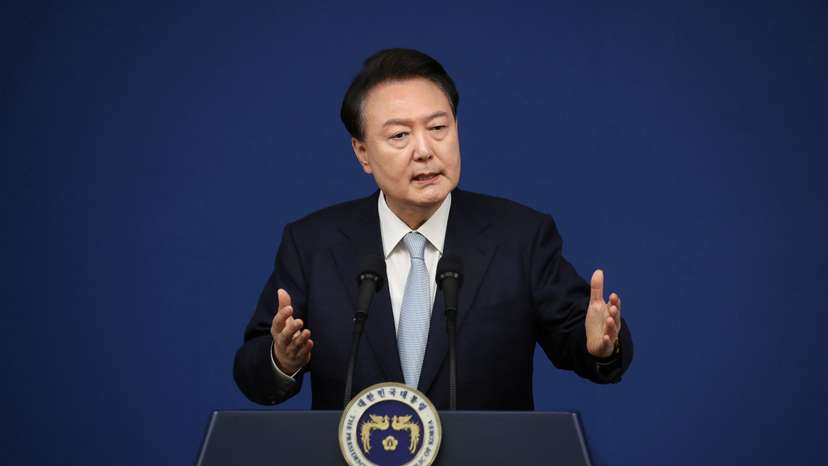South Korean President Yoon Suk-yeol Holds Briefing On State Affairs