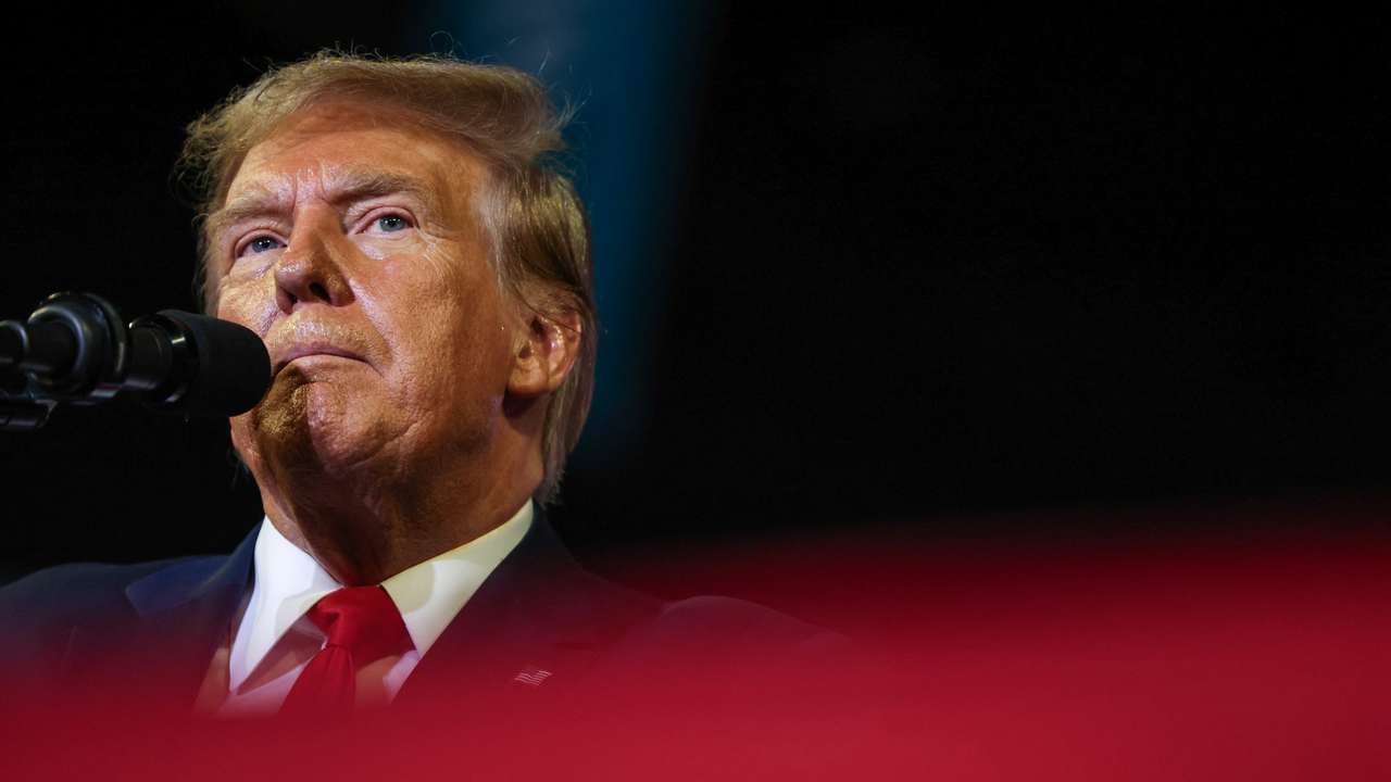 Former U.S. President Donald Trump attends a campaign event in Conway