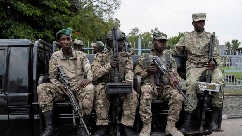 FILE PHOTO: M23 rebels escort FDLR to Rwandan border for repatriation after capture in Goma