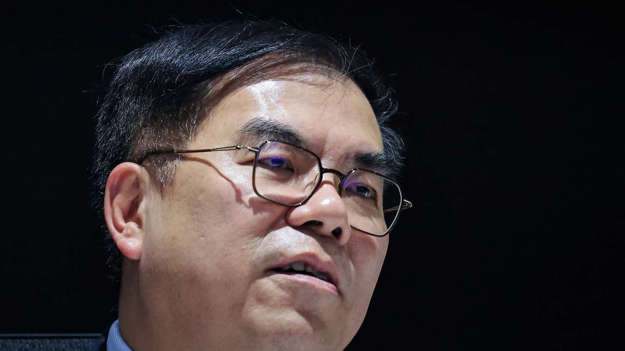 Taiwan Environment Minister Peng Chi-ming speaks to media in Taipei