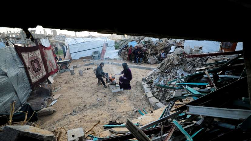 Palestinian family prepares Iftar meals during the holy month of Ramadan, in Jabalia