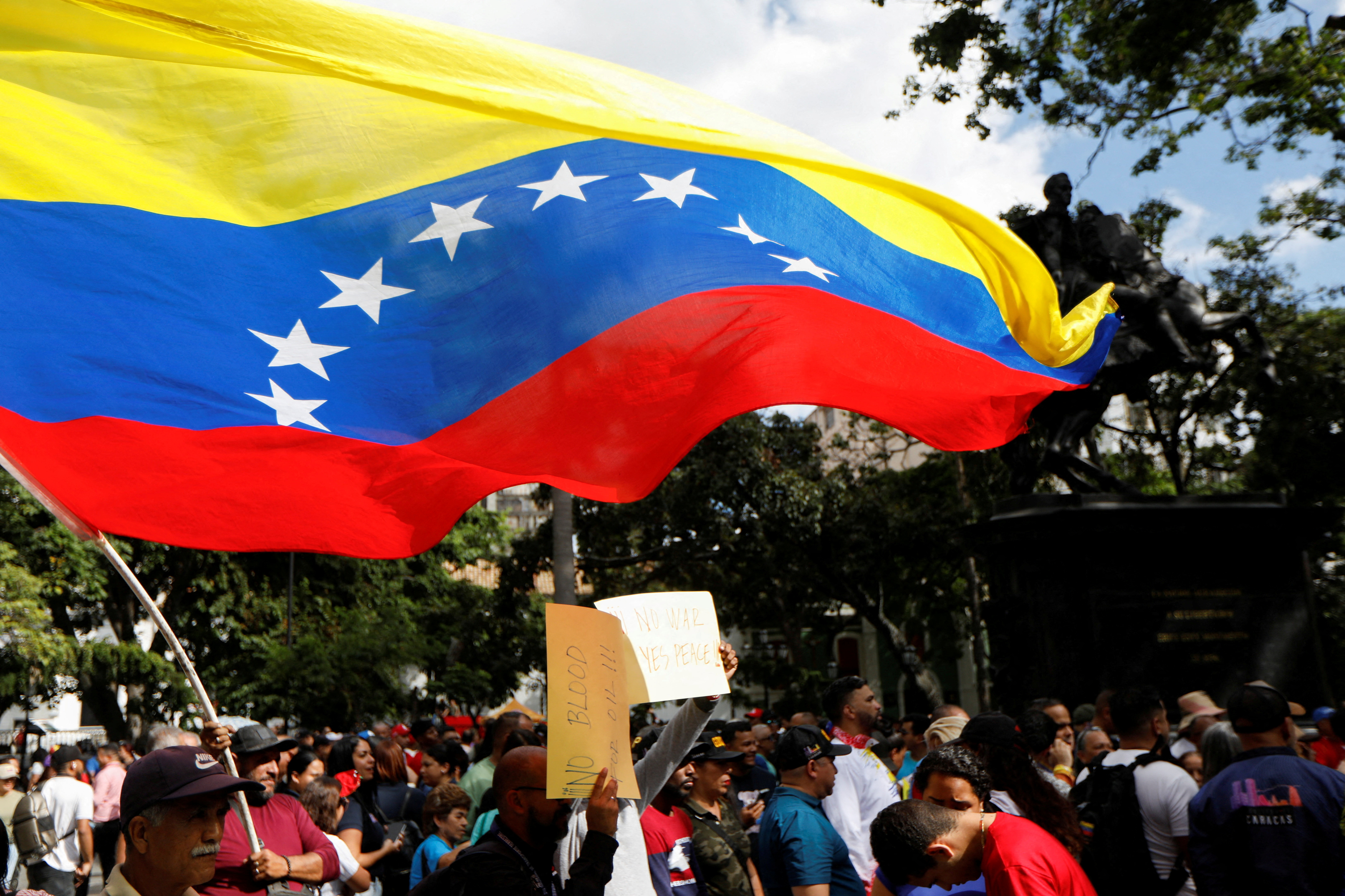 FILE PHOTO: Protest against U.S. President Trump's order to blockade sanctioned oil tankers entering and leaving Venezuela, in Caracas