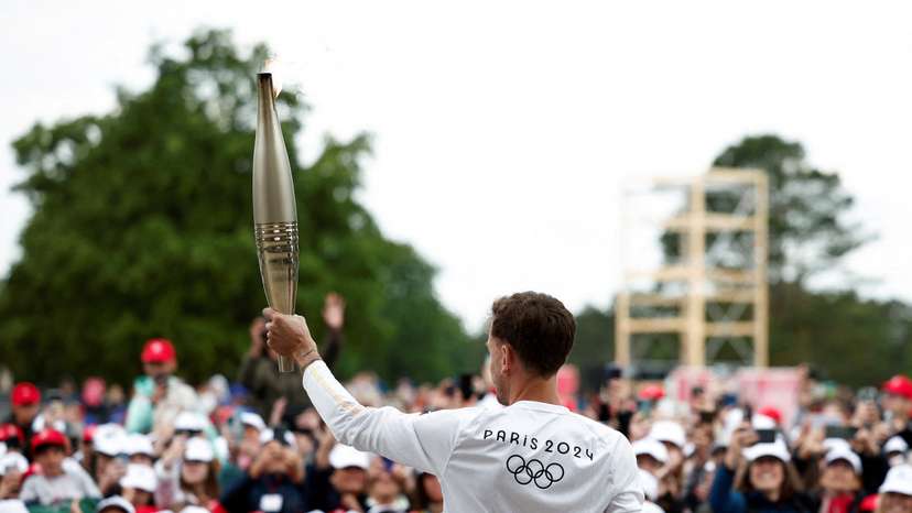 FILE PHOTO: Stage twenty of the Paris 2024 Olympic torch relay in Colleville-sur-Mer