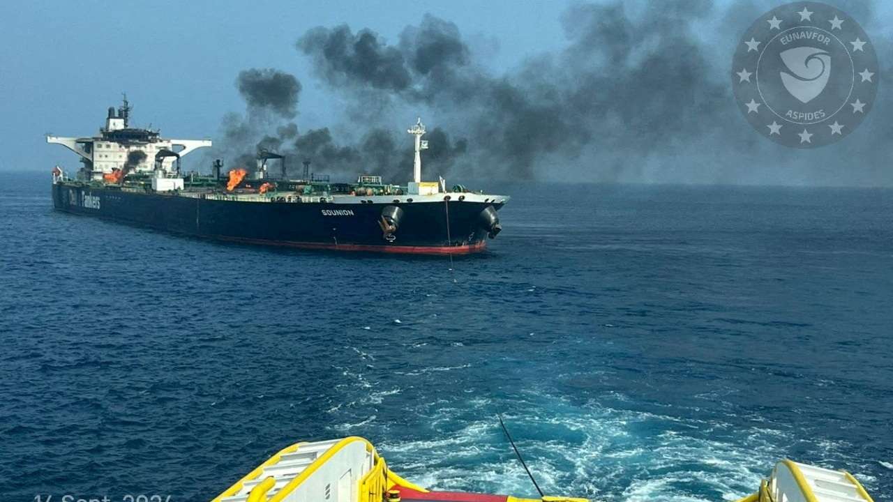 FILE PHOTO: Operation to tow stricken MV Sounion tanker and avert spill starts in Red Sea