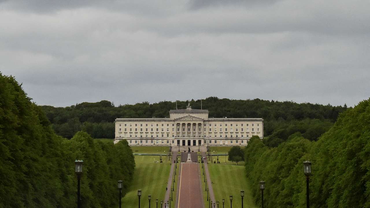 FILE PHOTO: Stormont Parliament Buildings in Belfast, Northern Ireland