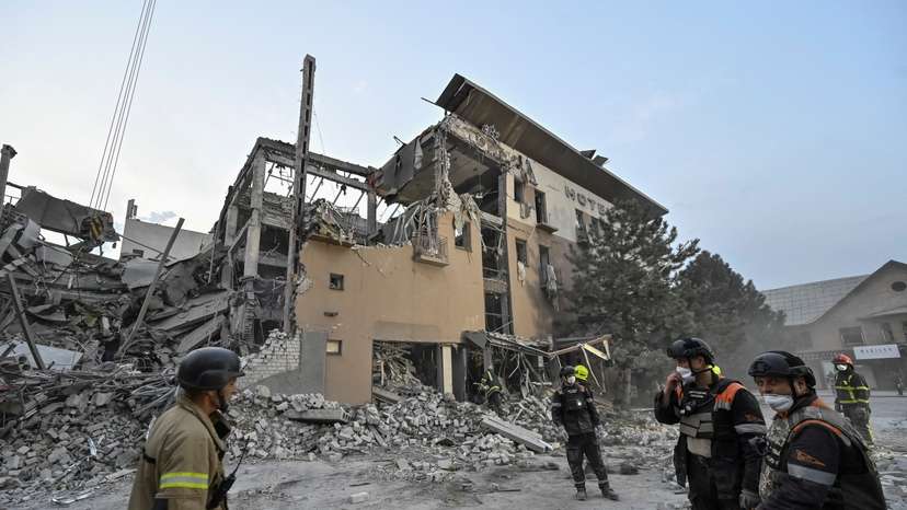 Aftermath of a Russian missile attack in Kryvyi Rih