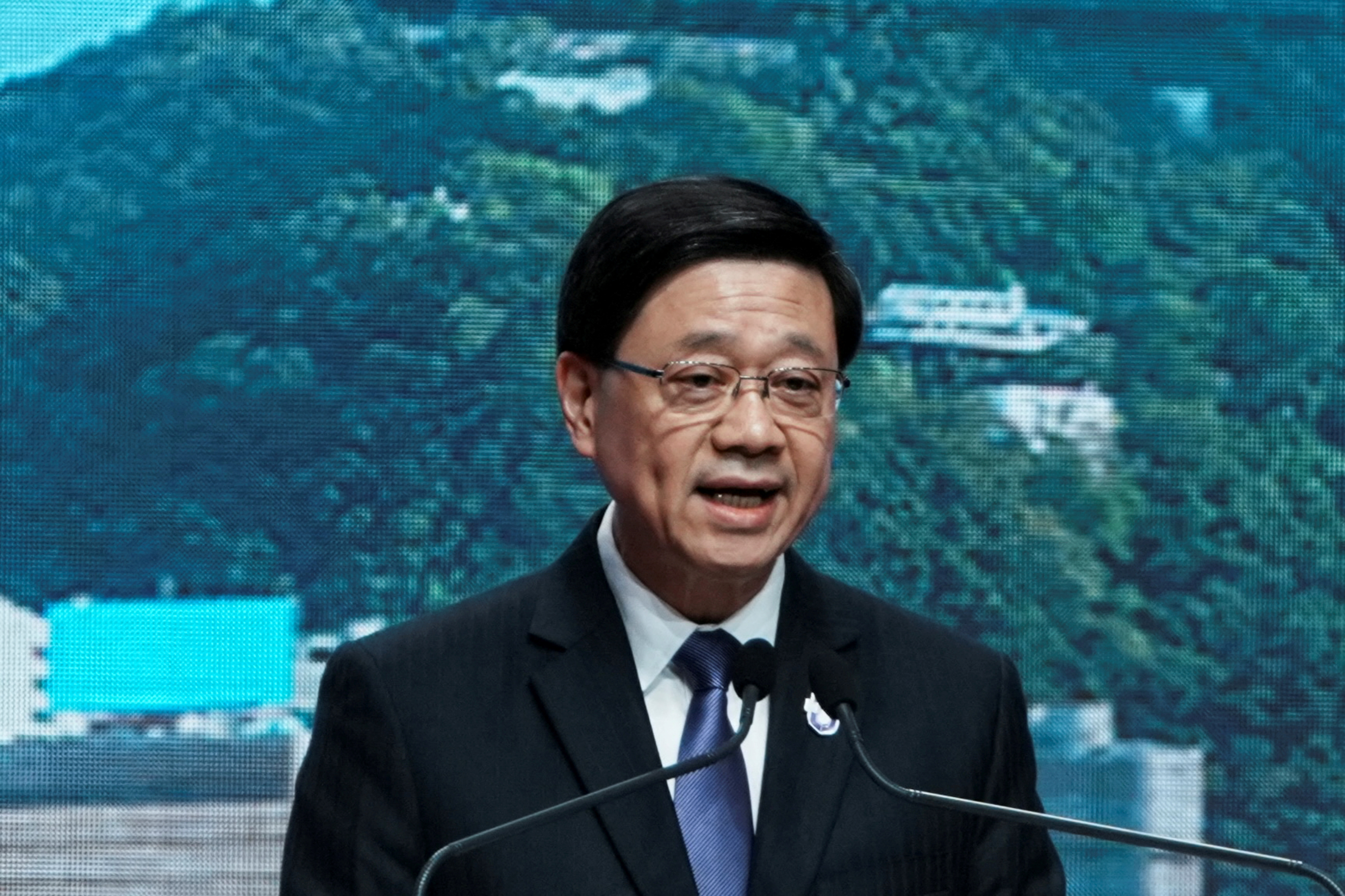FILE PHOTO: The National Security Education Day opening ceremony in Hong Kong