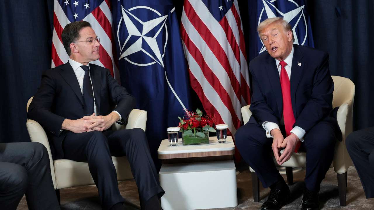 U.S. President Trump holds a bilateral meeting with NATO Secretary General Mark Rutte, at the World Economic Forum in Davos