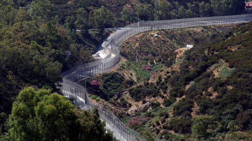 The border fence separating Spain's northern enclave Ceuta and Morocco is seen from Ceuta