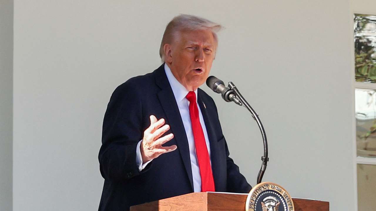 U.S. President Donald Trump hosts a Rose Garden Club lunch at the White House at the White House in Washington