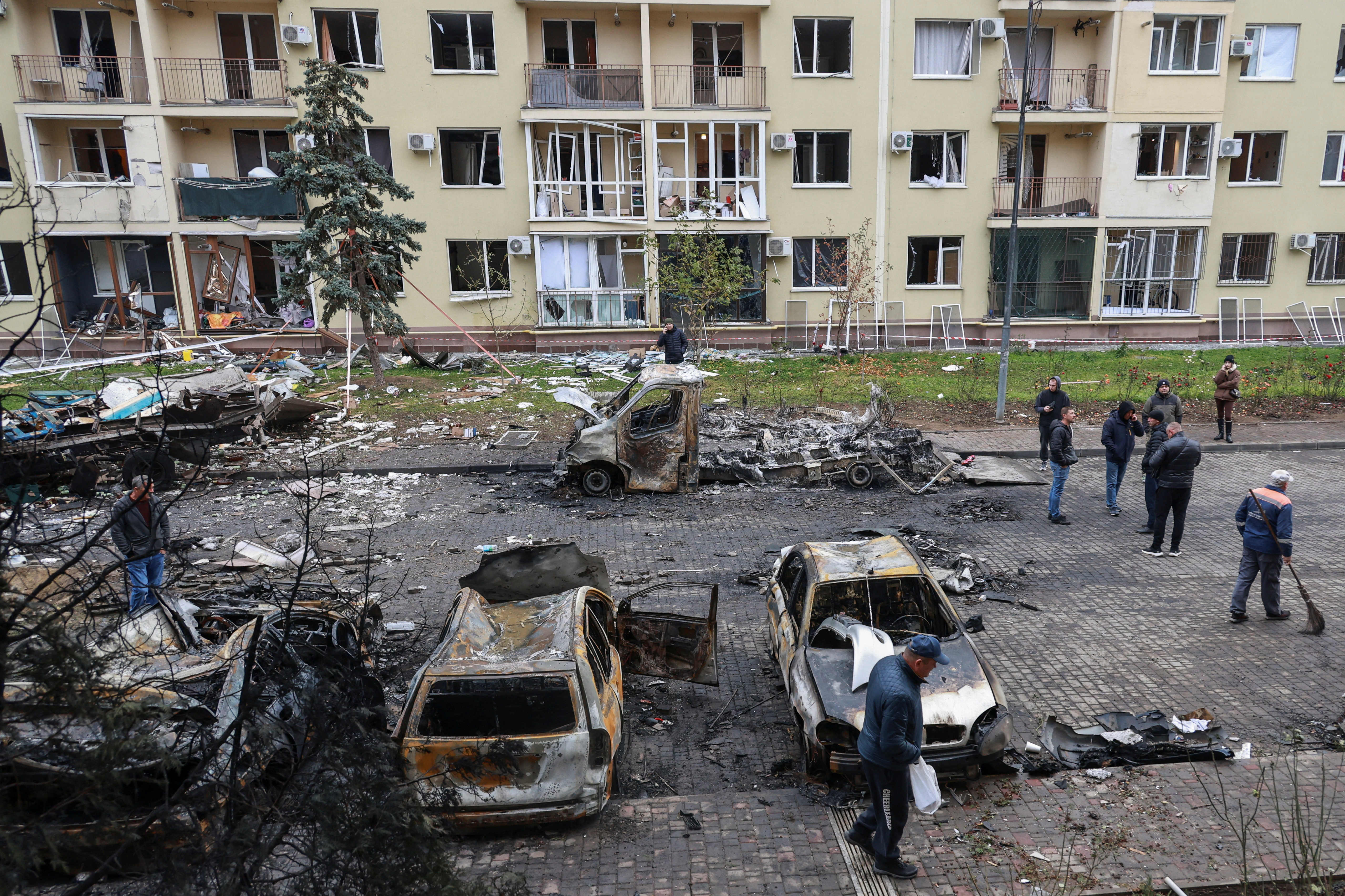Aftermath of a Russian drone attack in Odesa