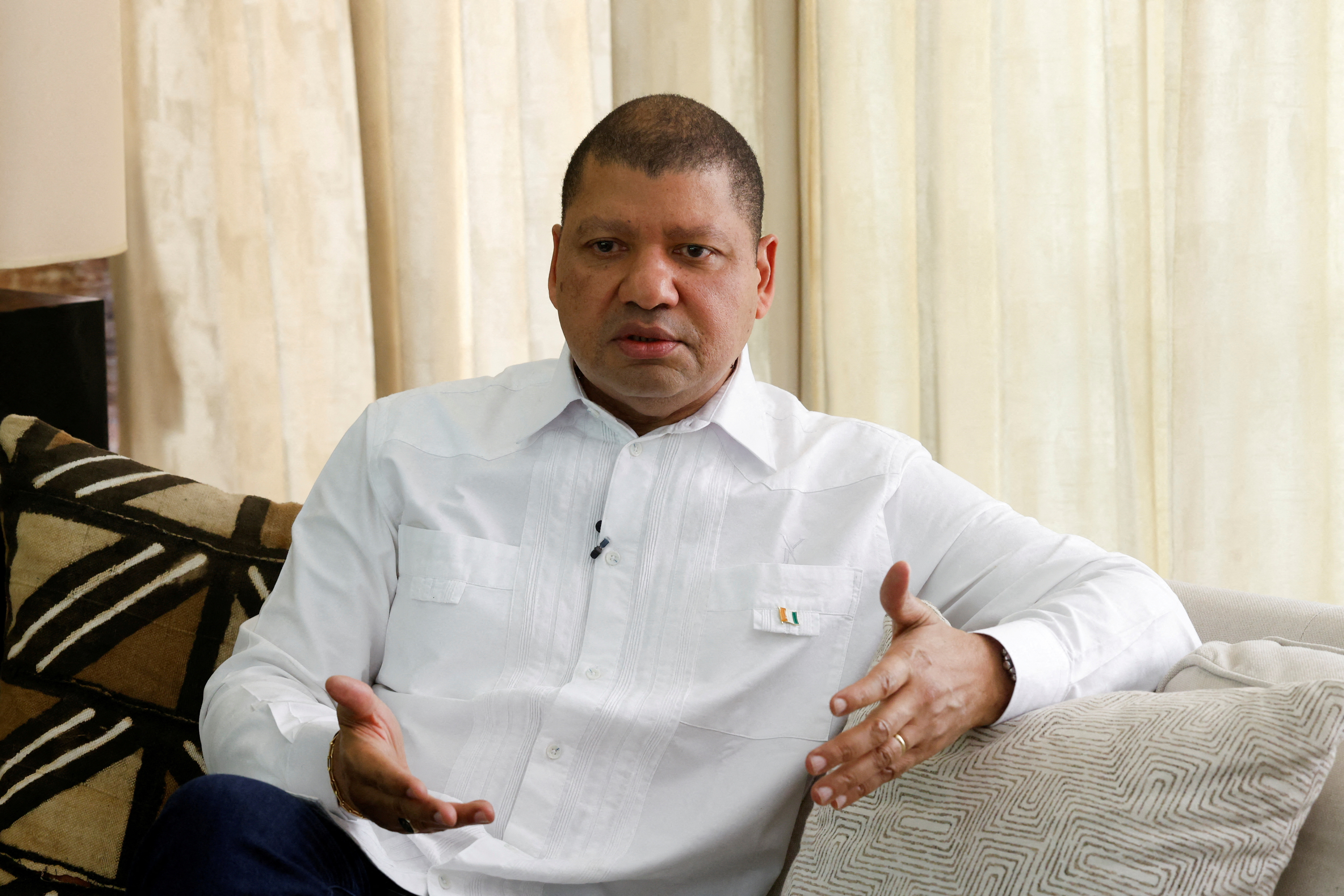 Ivory Coast former commerce minister Jean-Louis Billon attends an interview with Reuters