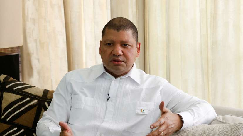 Ivory Coast former commerce minister Jean-Louis Billon attends an interview with Reuters