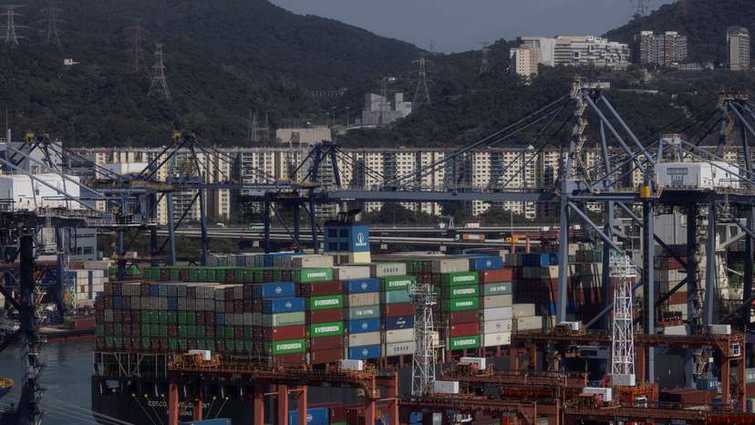 A general view of the container terminals at Kwai Chung district in Hong Kong
