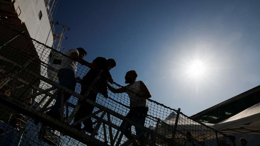 MSF migrant rescue ship Geo Barents arrives in Livorno port with migrants
