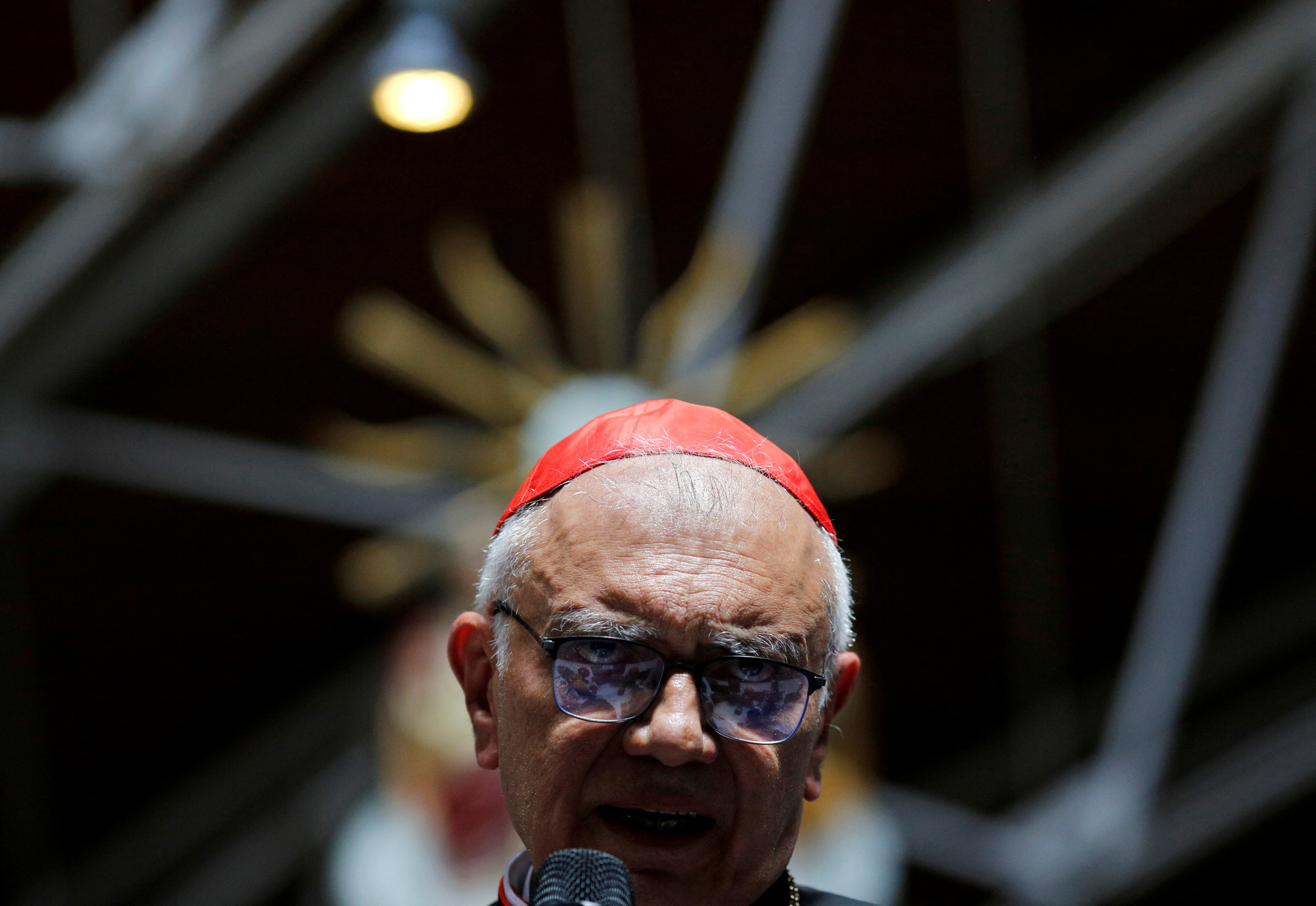 FILE PHOTO: Venezuelan Cardinal Baltazar Porras speaks during a mass in Caracas