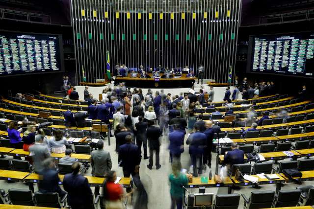 FILE PHOTO: A general view of the plenary chamber of deputies during a session at the National Congress in Brasilia