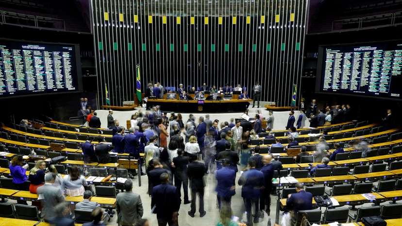 FILE PHOTO: A general view of the plenary chamber of deputies during a session at the National Congress in Brasilia