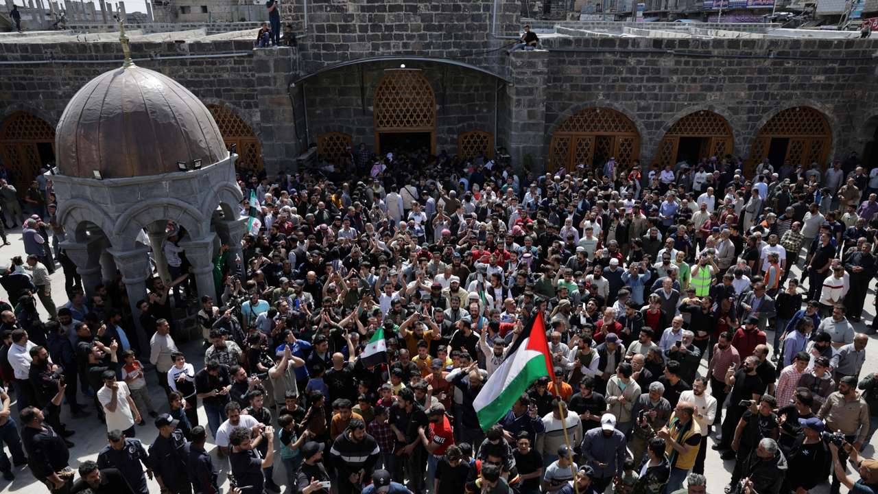 Funeral of civilians killed in an Israeli strike, in Daraa