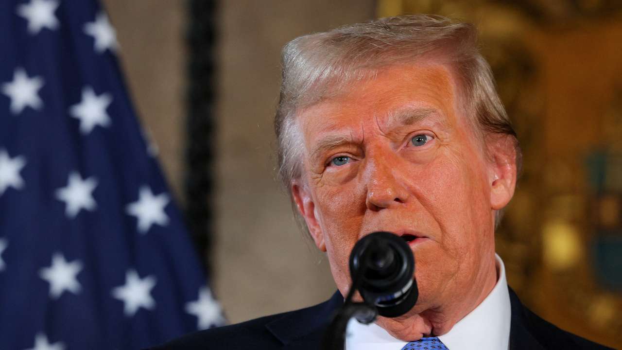U.S. President-elect Donald Trump delivers remarks at Mar-a-Lago in Palm Beach