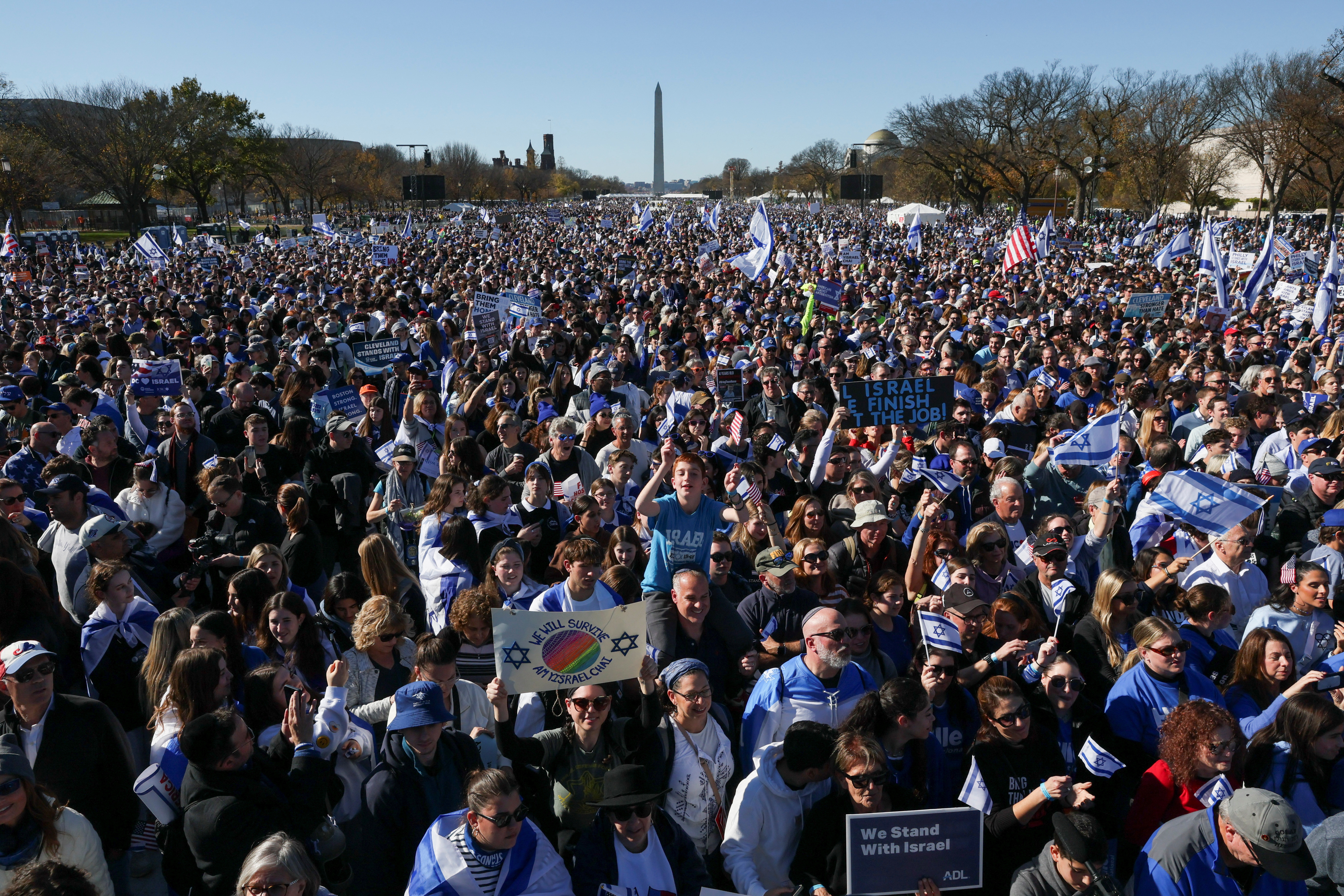 Israeli Americans and supporters of Israel gather in solidarity with Israel and protest against antisemitism, in Washington