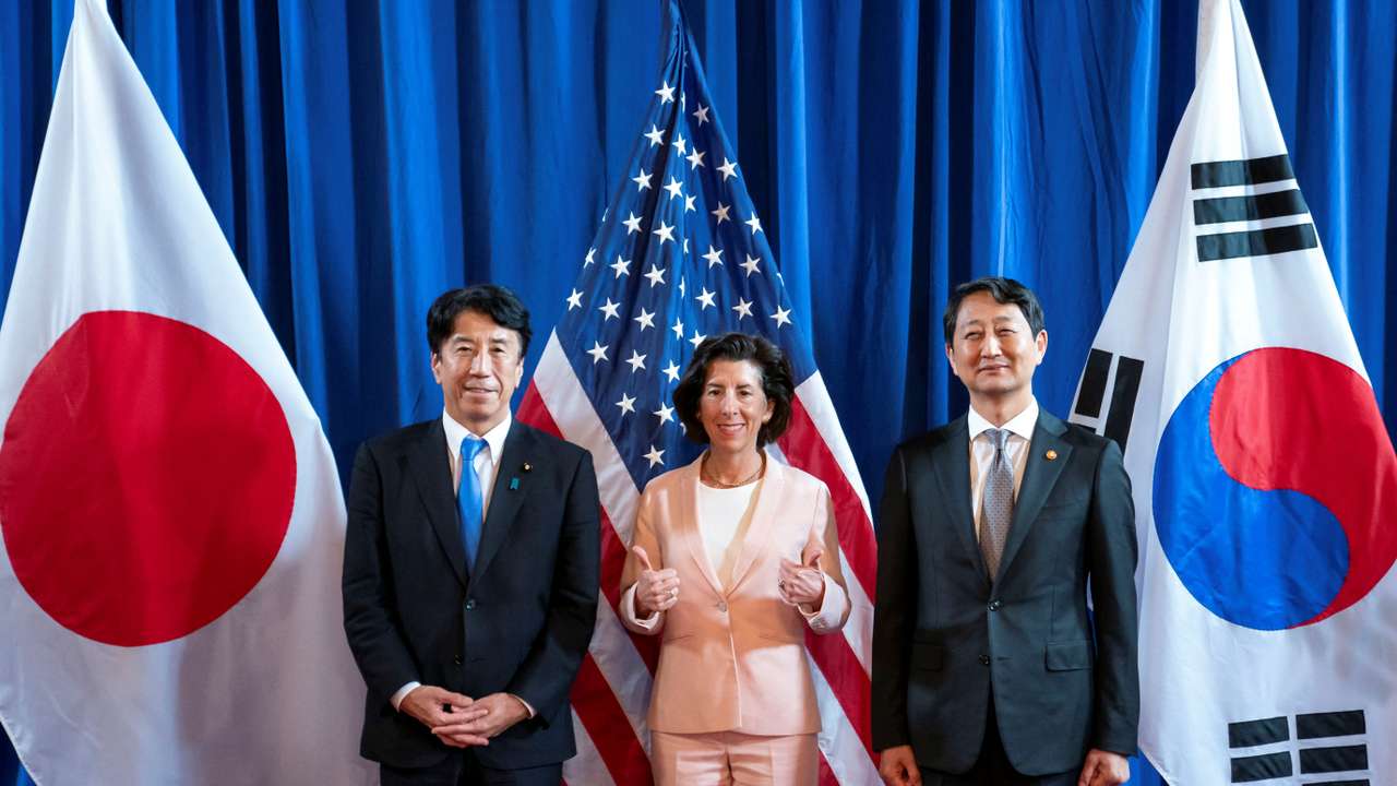 U.S. Commerce Secretary Gina Raiimondo hosts Japan and South Korea for Trilateral Meeting