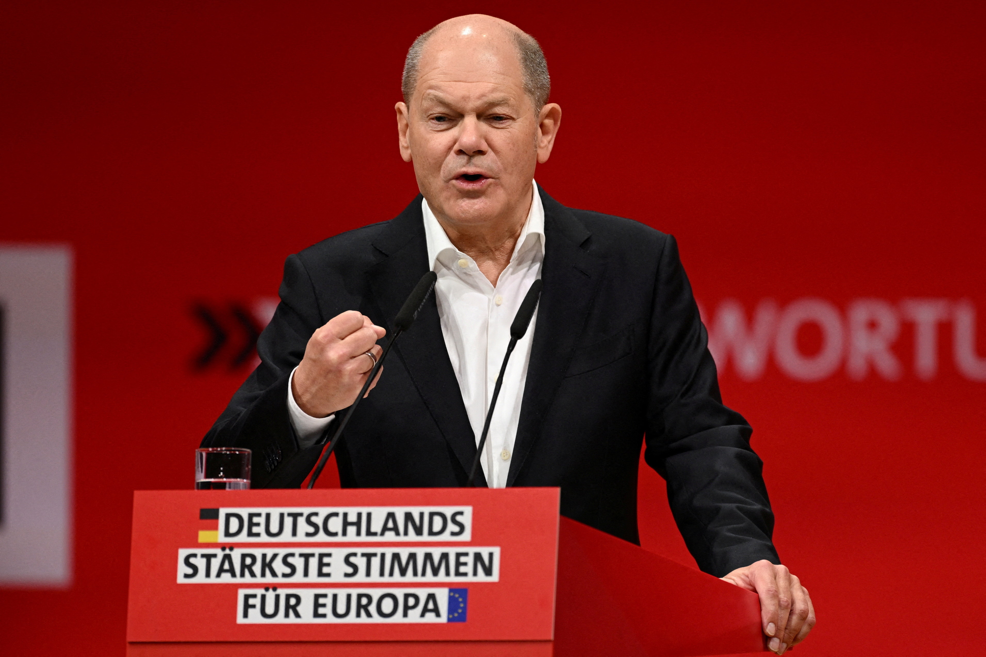 German Chancellor Scholz attends the European delegate conference of the SPD, in Berlin