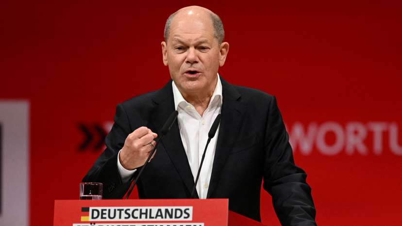 German Chancellor Scholz attends the European delegate conference of the SPD, in Berlin