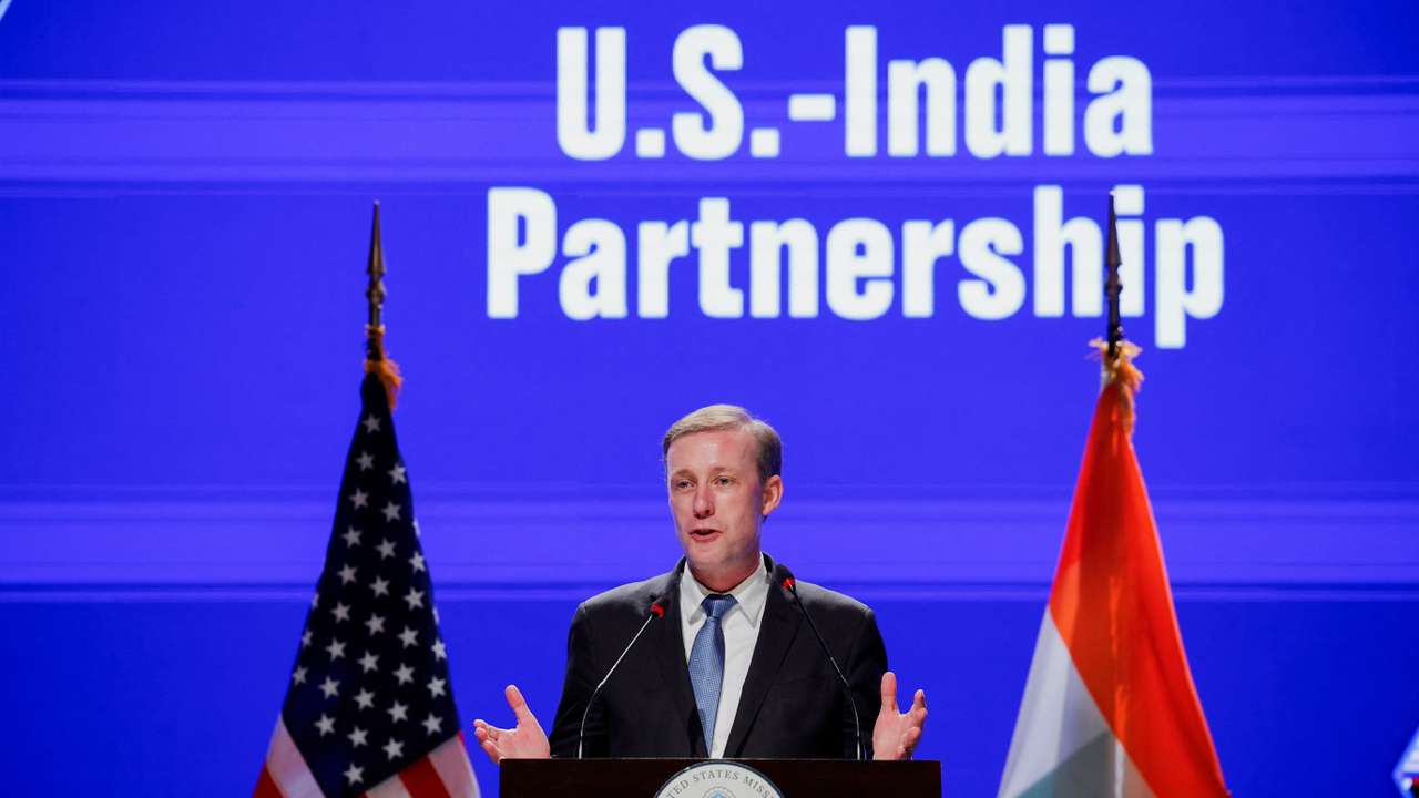 Jake Sullivan, National Security Advisor of the United States, speaks at an event at Indian Institute of Technology in New Delhi