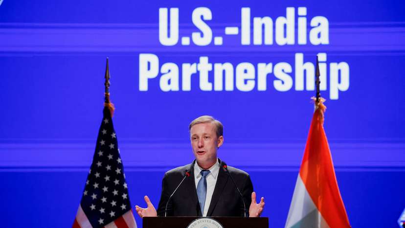 Jake Sullivan, National Security Advisor of the United States, speaks at an event at Indian Institute of Technology in New Delhi