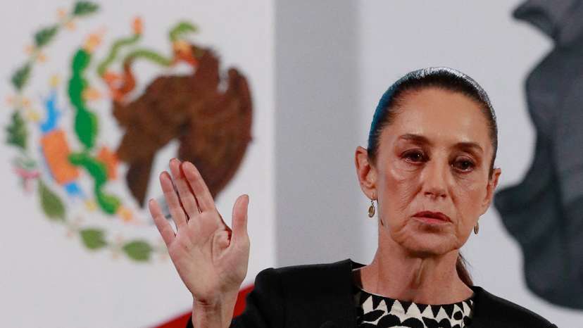 Mexico's President Claudia Sheinbaum holds a press conference at the National Palace, in Mexico City