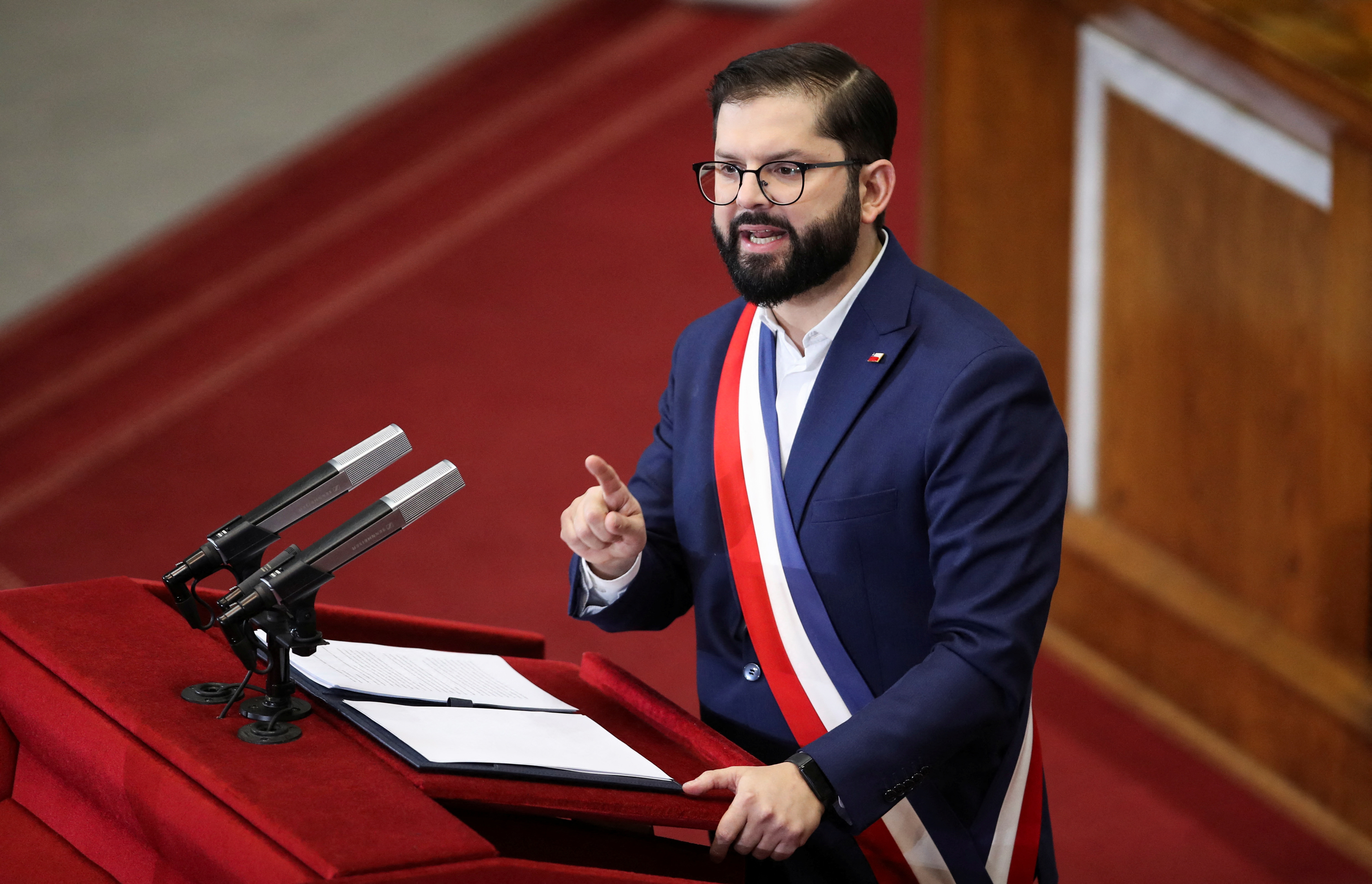 Chile's President Boric delivers his annual speech to the nation at the National Congress building in Valparaiso