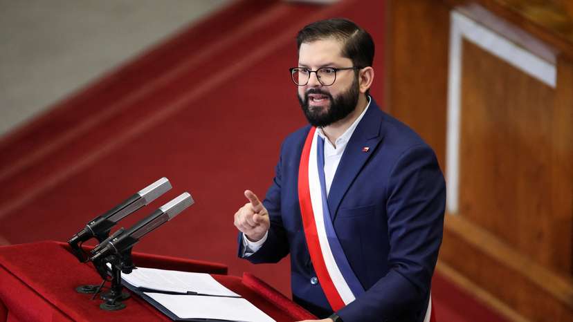 Chile's President Boric delivers his annual speech to the nation at the National Congress building in Valparaiso