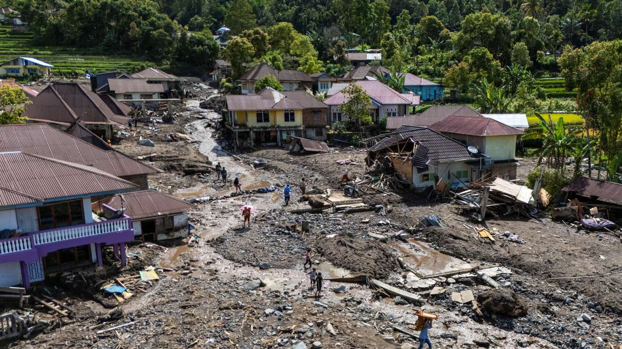 Aftermath of a deadly landslide in Malalak, Agam Regency